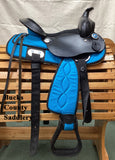 13" Tough 1 Youth Blue Western Saddle  24166